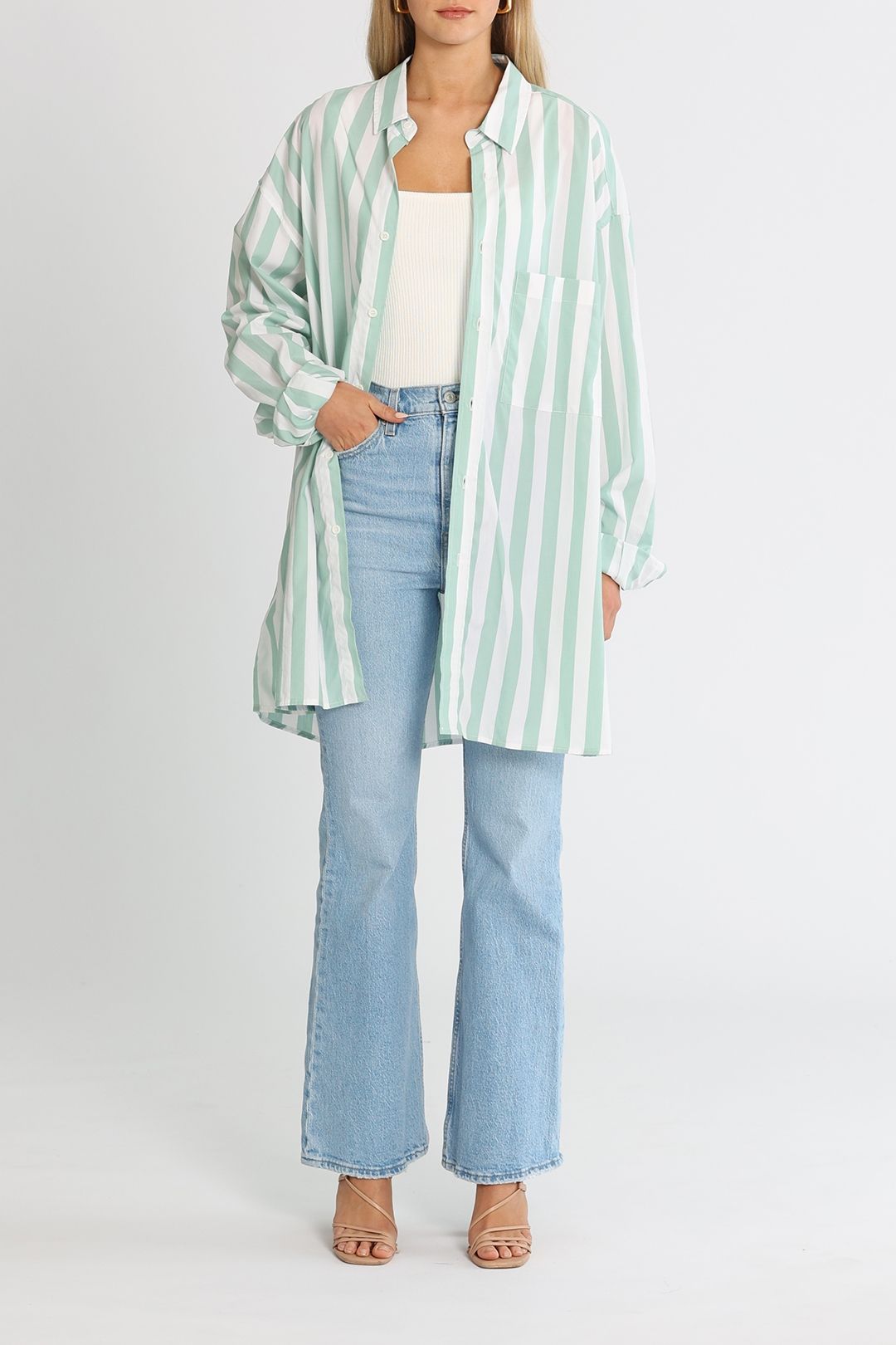 Blanca Frankie Shirt Green Stripe