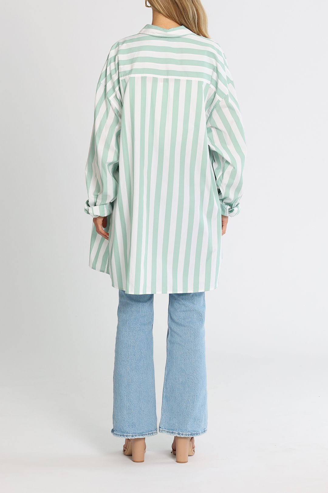 Blanca Frankie Shirt Green Stripe Relaxed Fit
