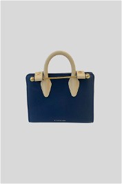 Strathberry Blue and Beige Nano Leather Tote