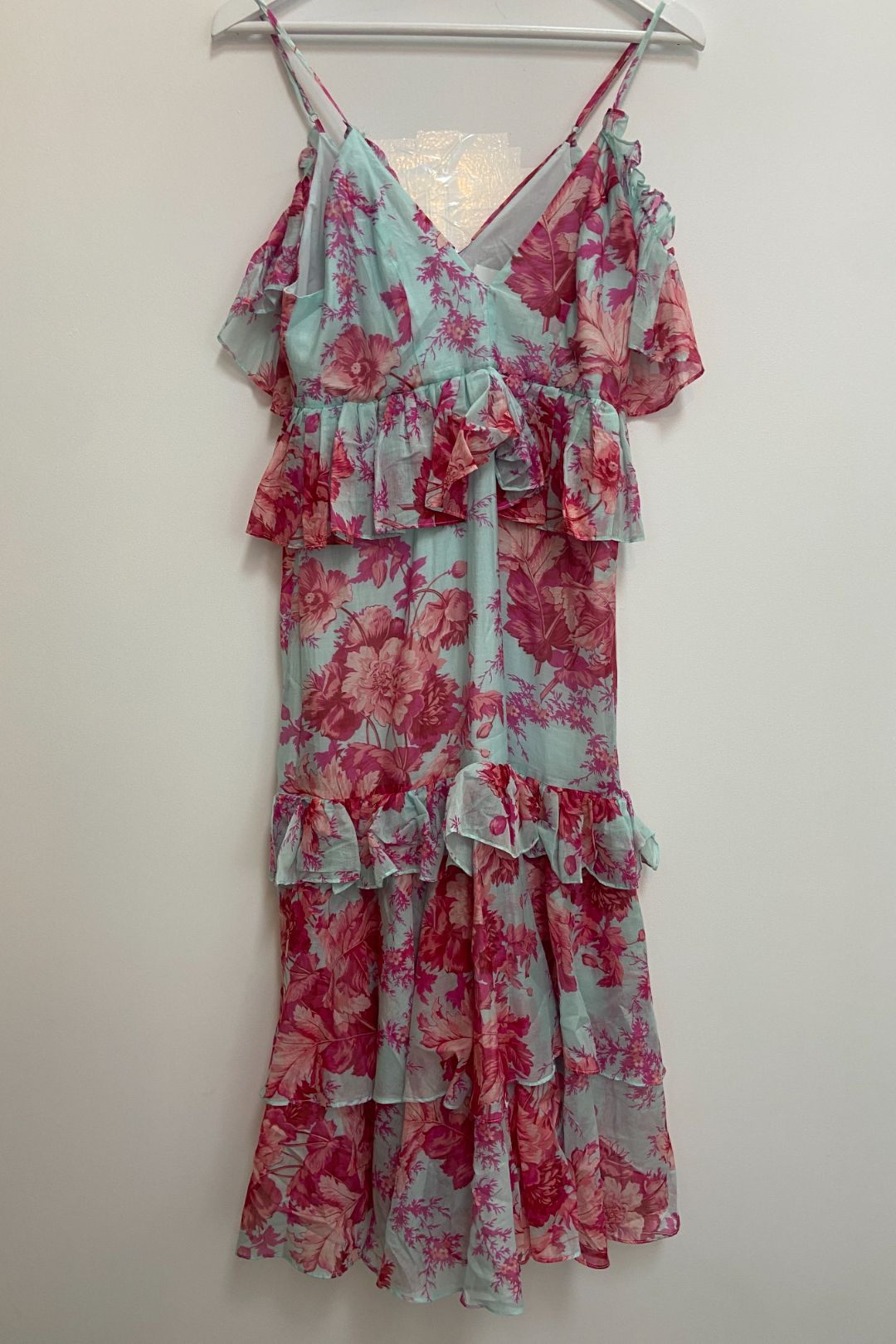 White Kissing Flamingo Midi Dress