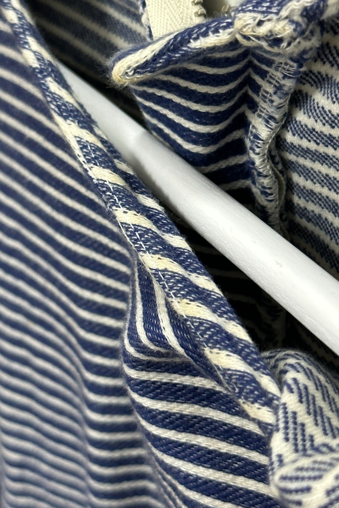 Kookai Blue and White Stripe Long-Sleeved Playsuit 