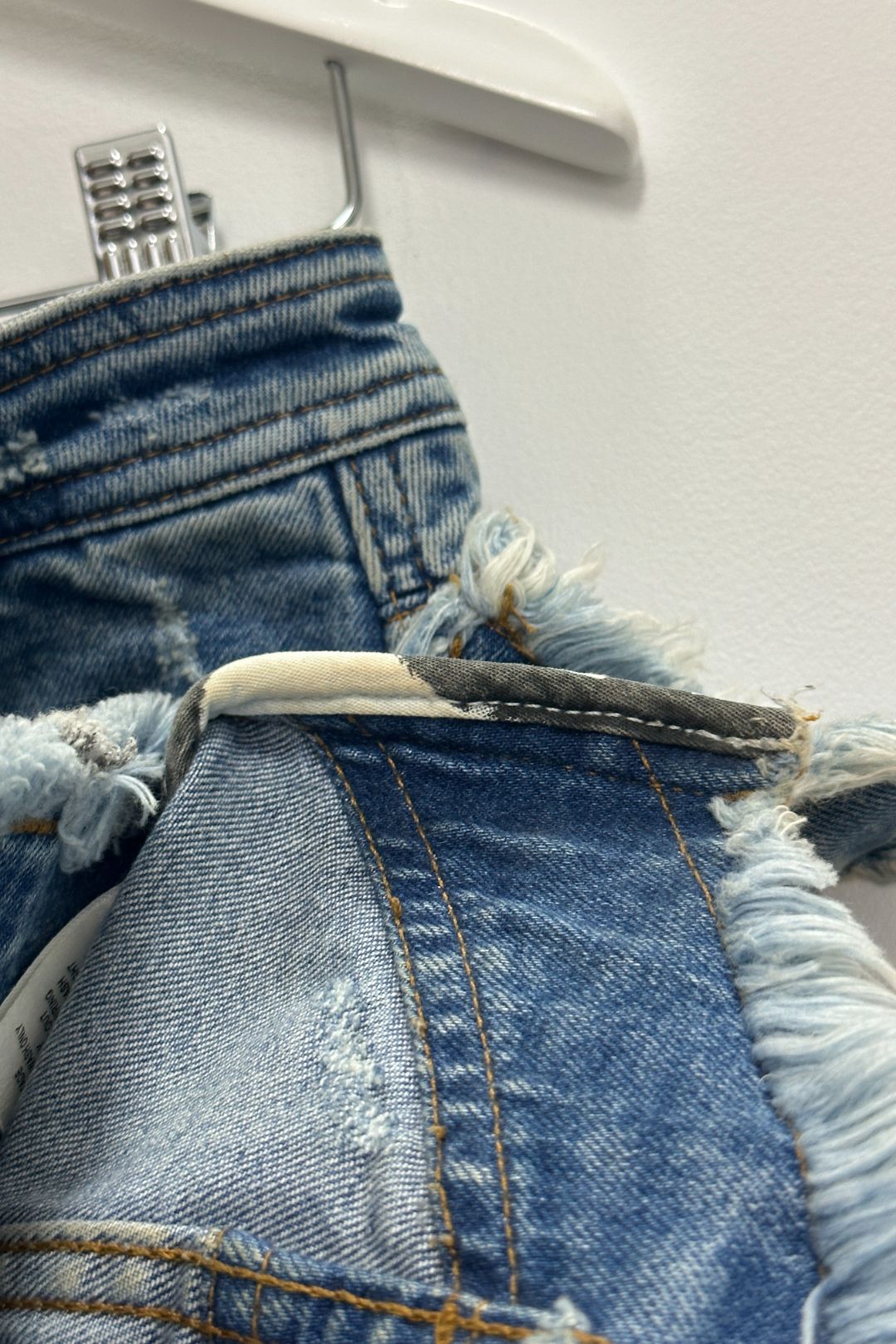 AJE Blue Crawford Frayed Denim Mini Skirt