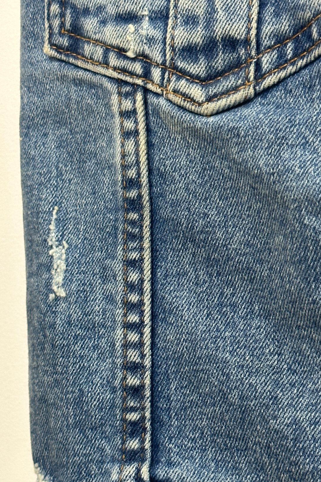 AJE Blue Crawford Frayed Denim Mini Skirt