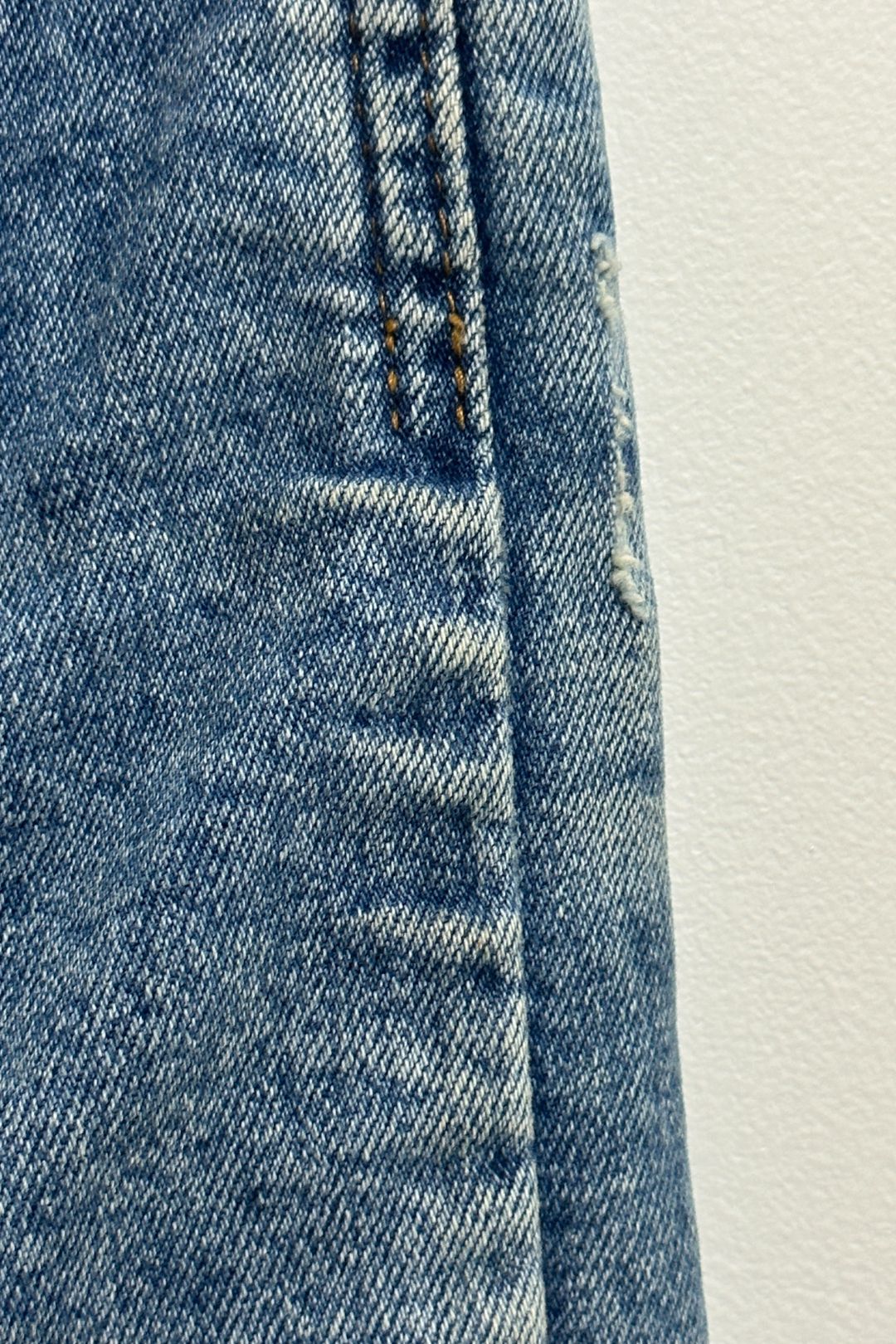 AJE Blue Crawford Frayed Denim Mini Skirt