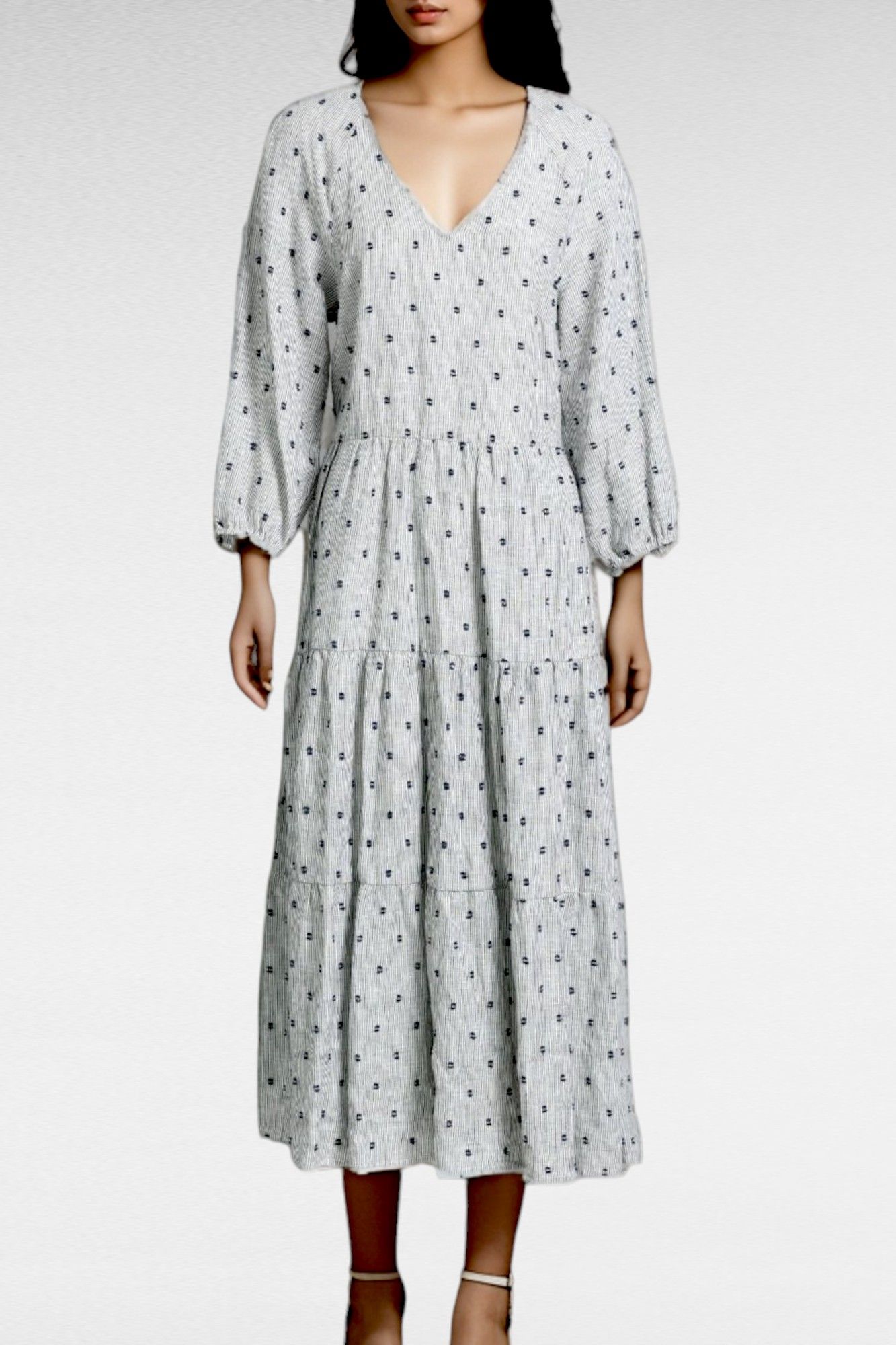 Blue grey dress illusion new arrivals