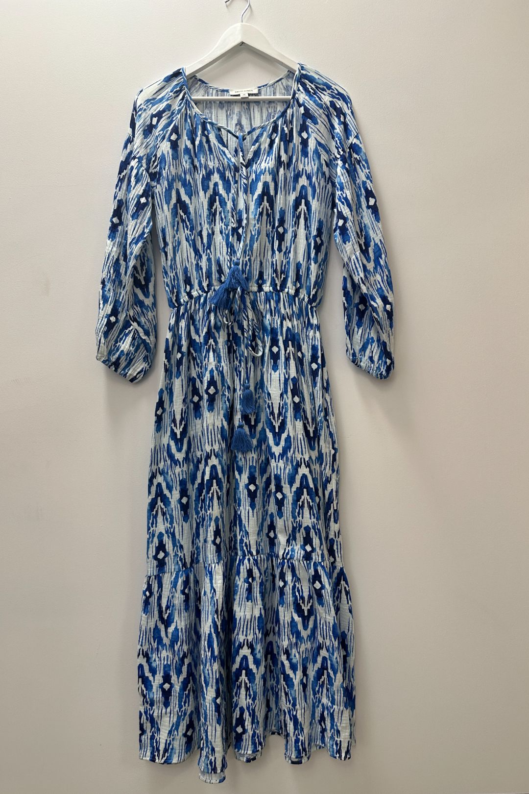 Buy Blue Long Sleeve Volume Waisted Maxi Dress David Jones GlamCorner