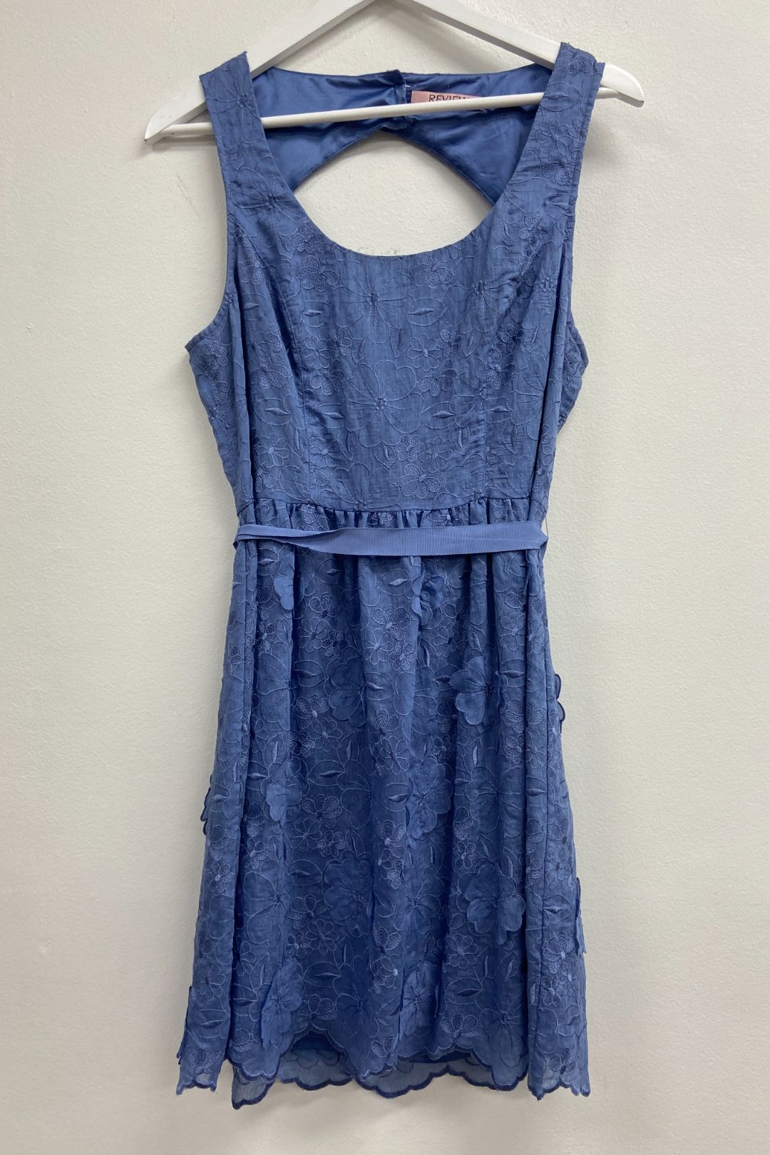 The Devon Floral Embroidered Dress-Blue main image 0