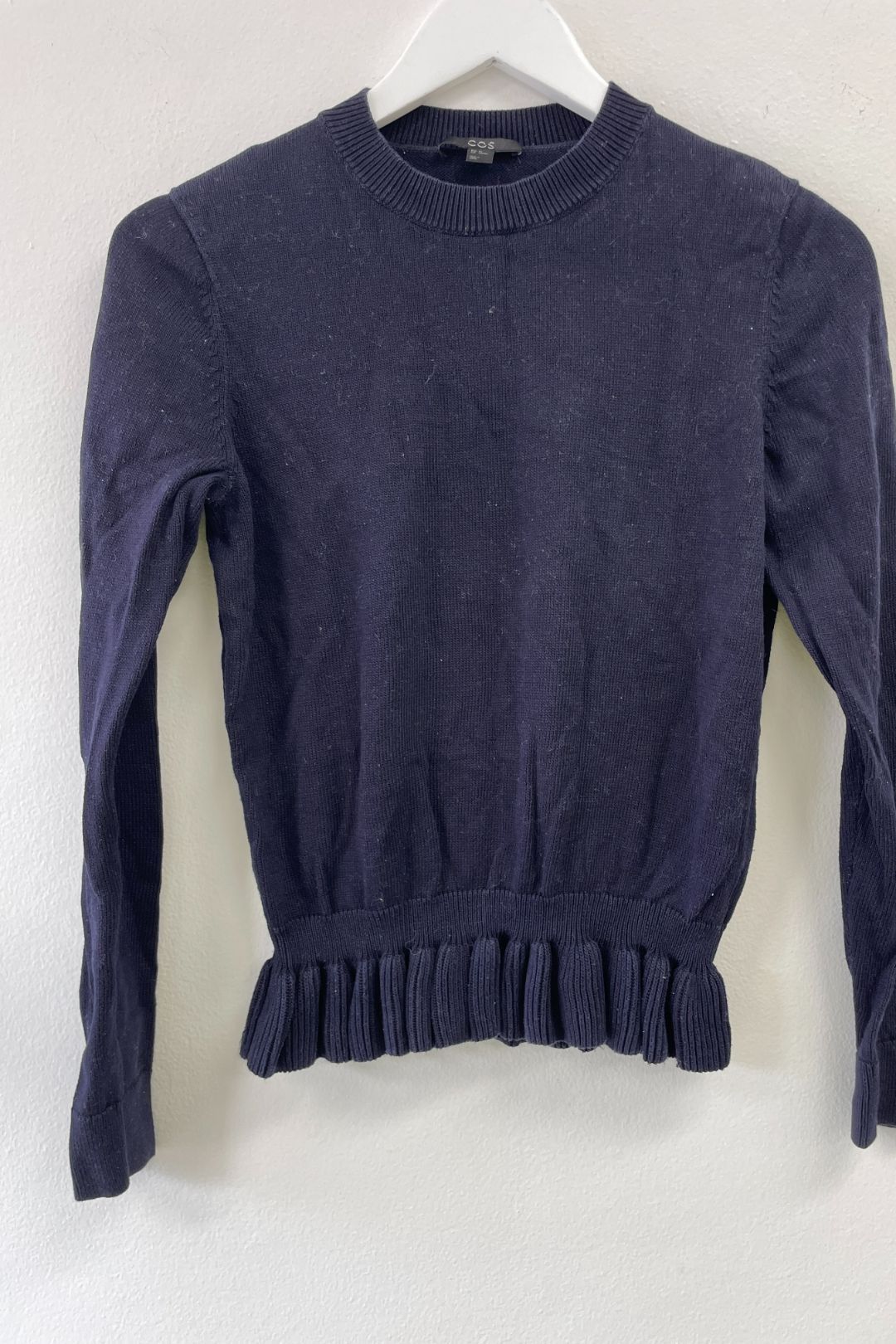 Buy Blue Peplum Hem Knit Jumper COS GlamCorner