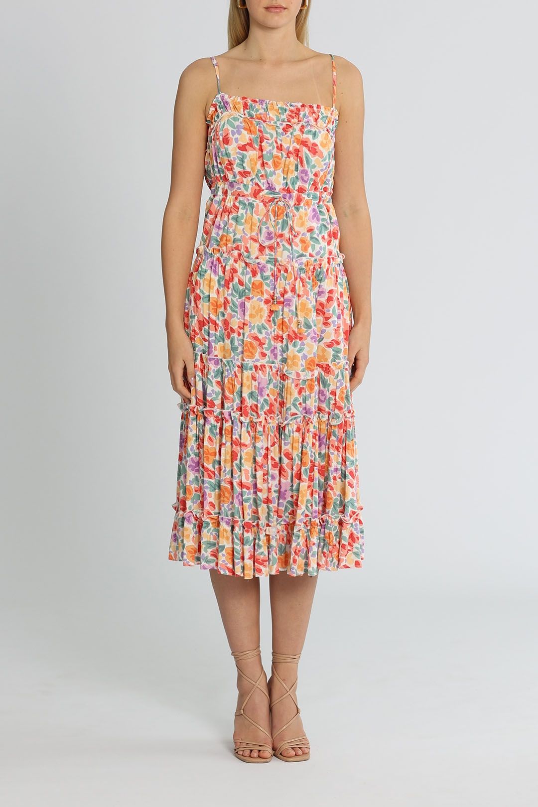 Bohemian Traders Floral Tiered Midi Dress