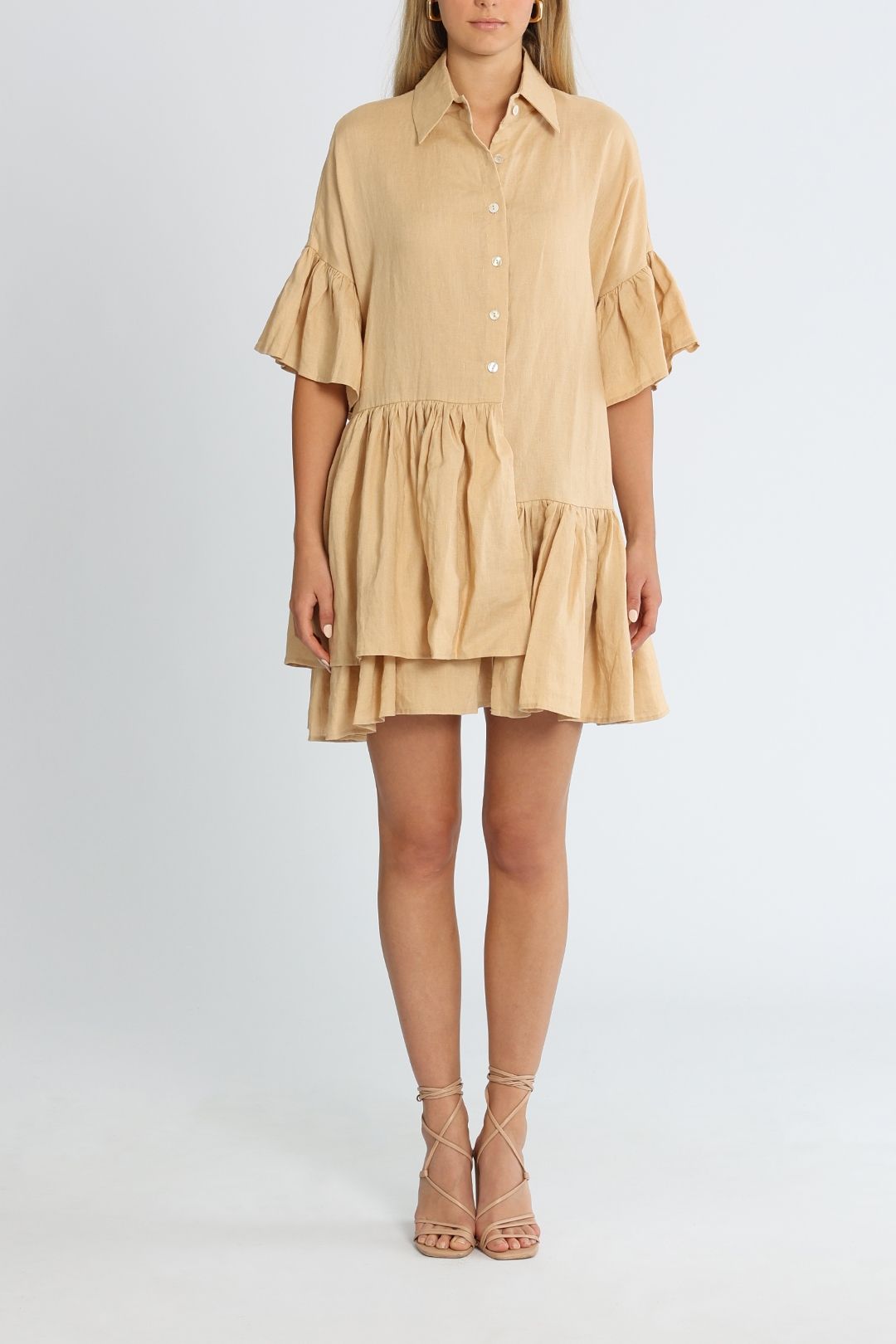 Hire Genoa Mini Dress in Natural | Bohemian Traders | GlamCorner Hire Genoa Mini Dress in Natural | Bohemian Traders | GlamCorner