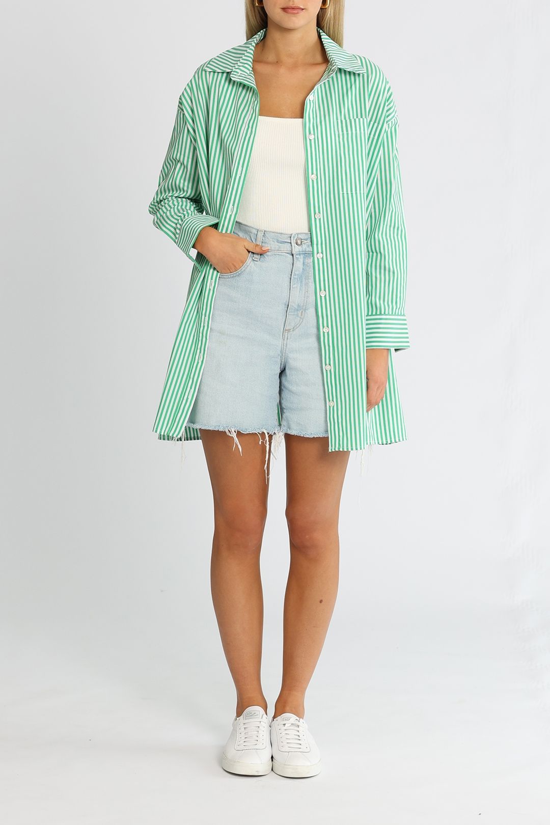 Bohemian Traders Green Stripe Shirt