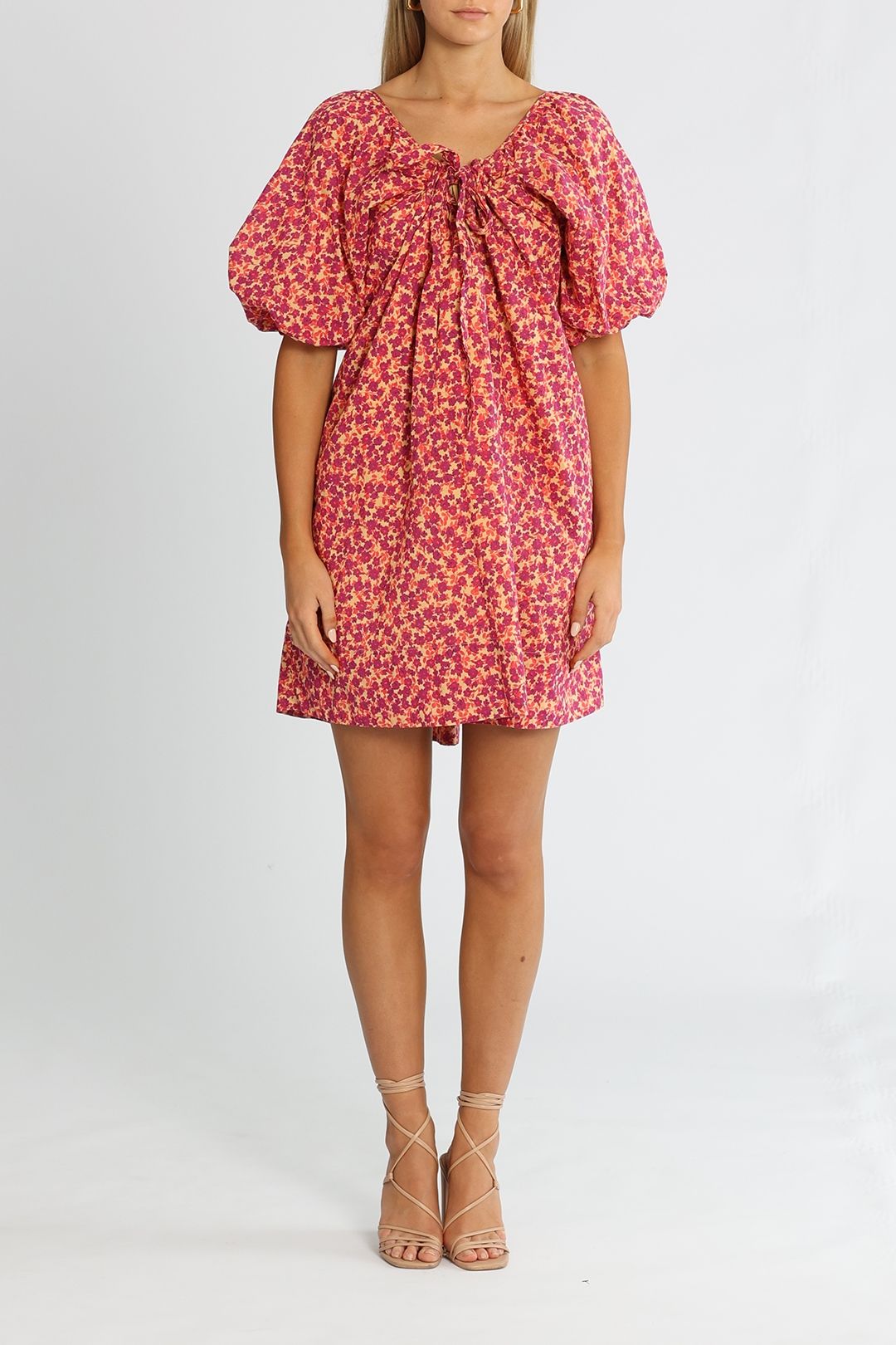 Bohemian Traders Tie Neck Mini Dress