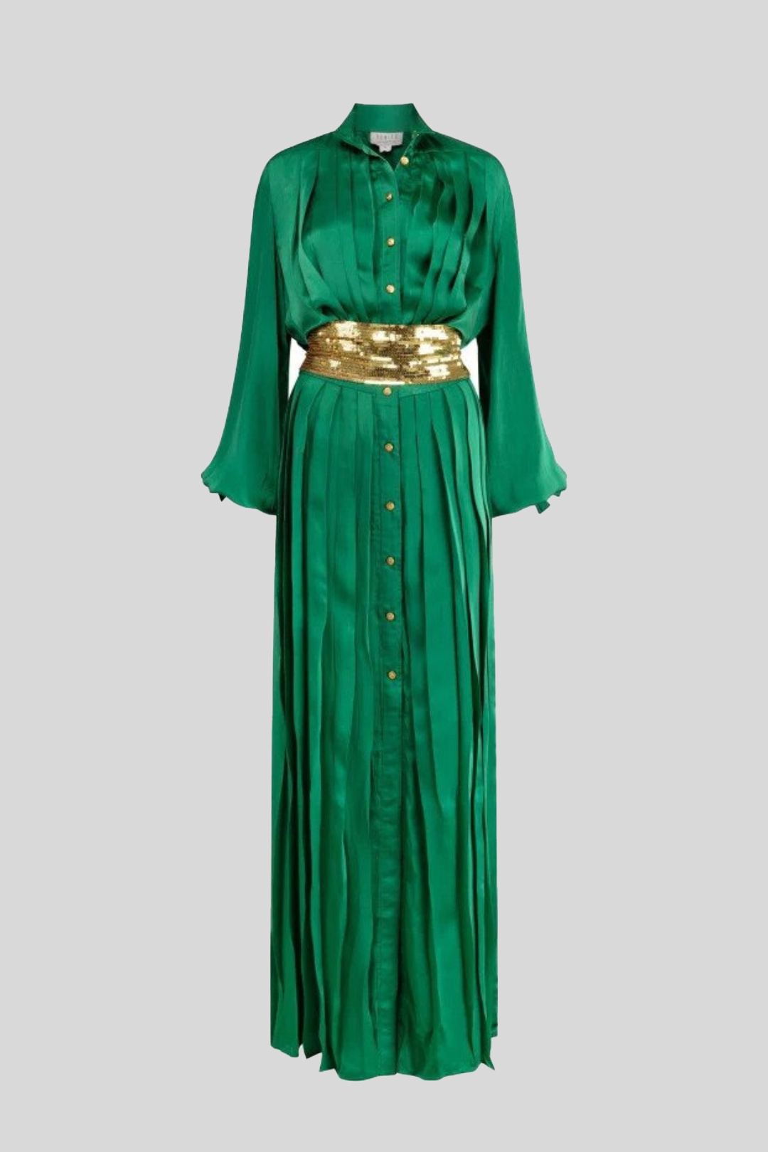 Green discount dress silk