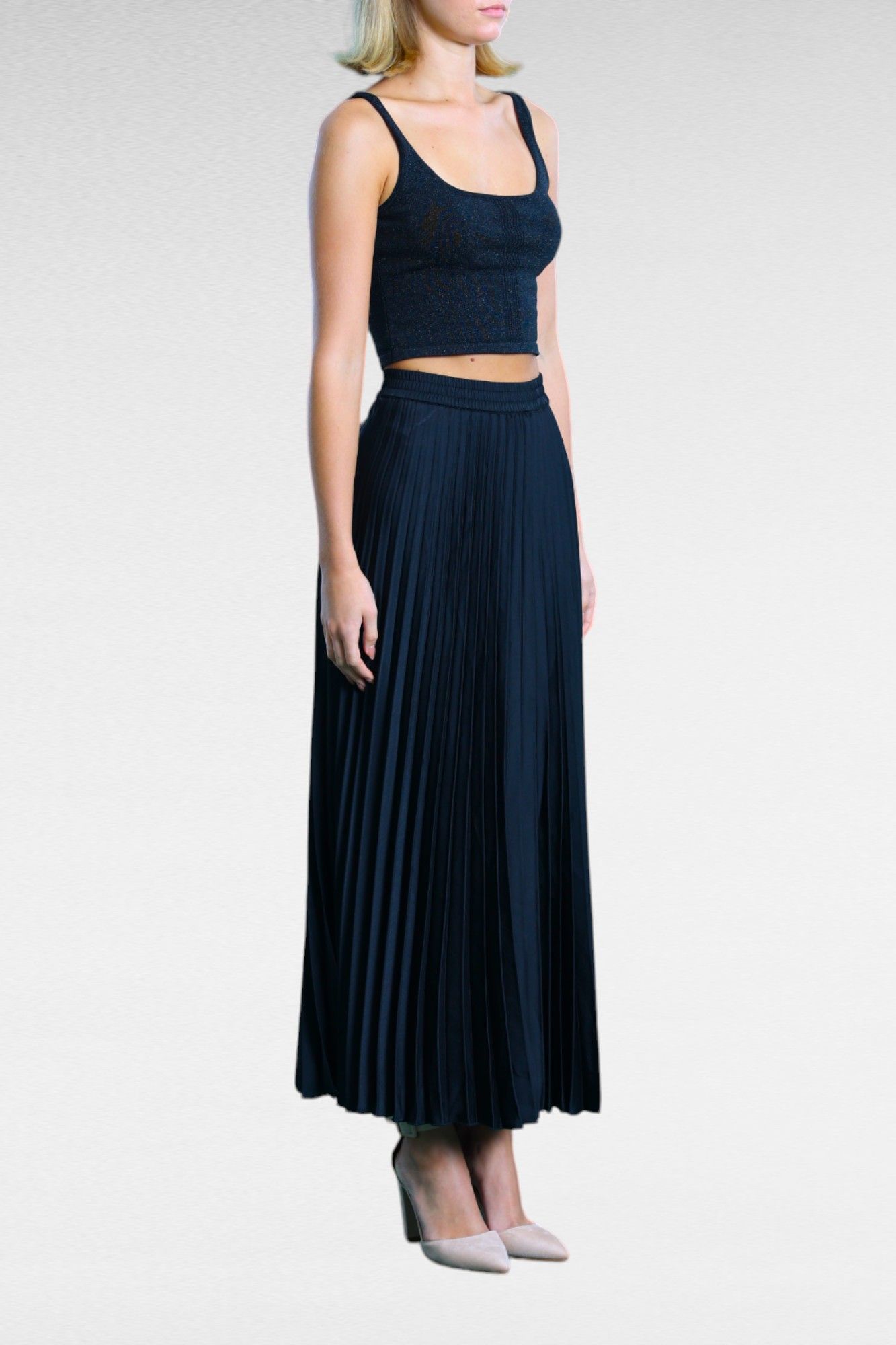 Brave and True Alias Pleated Skirt in Black