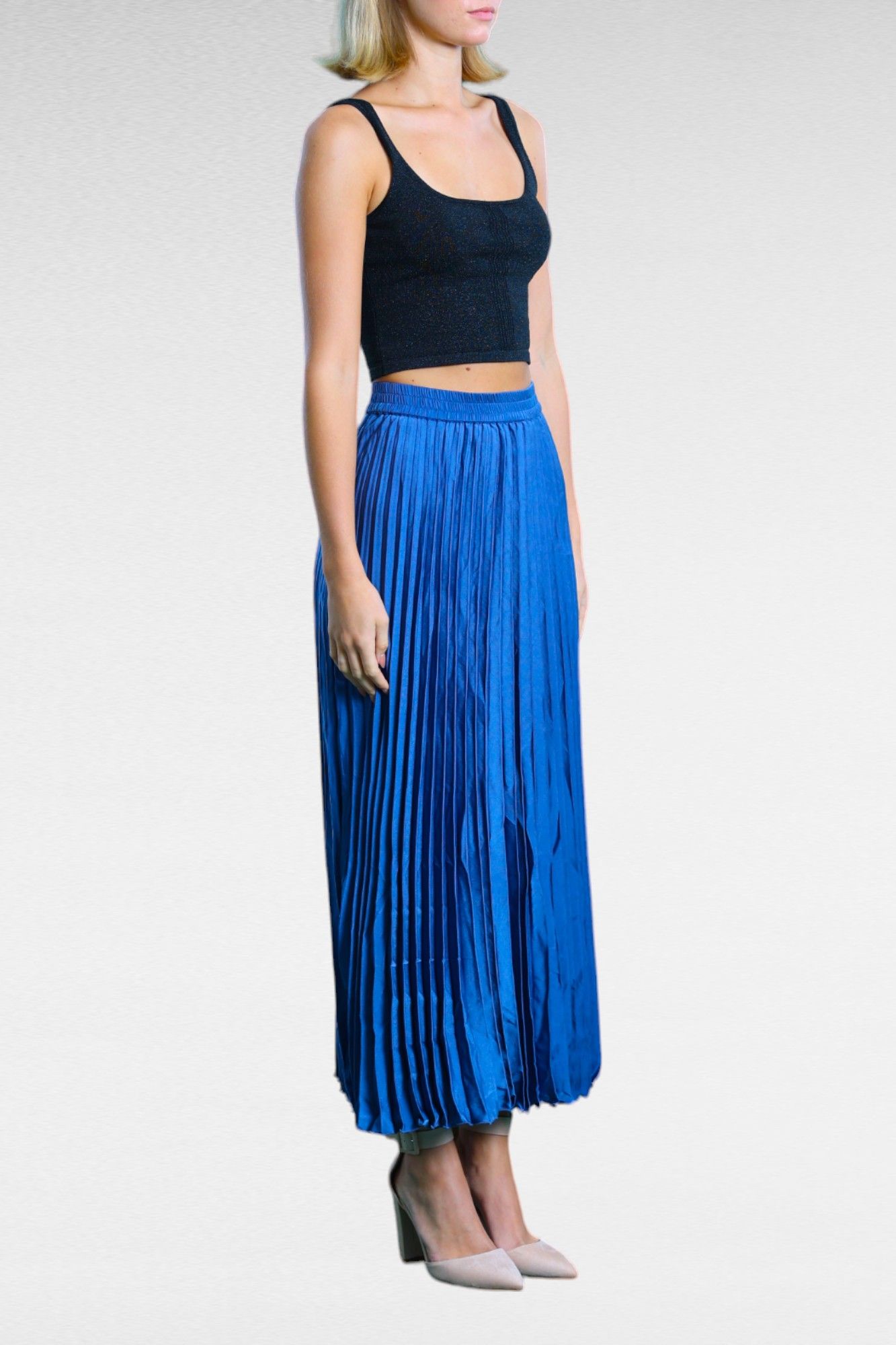 Brave and True Alias Pleated Skirt Petrol Blue