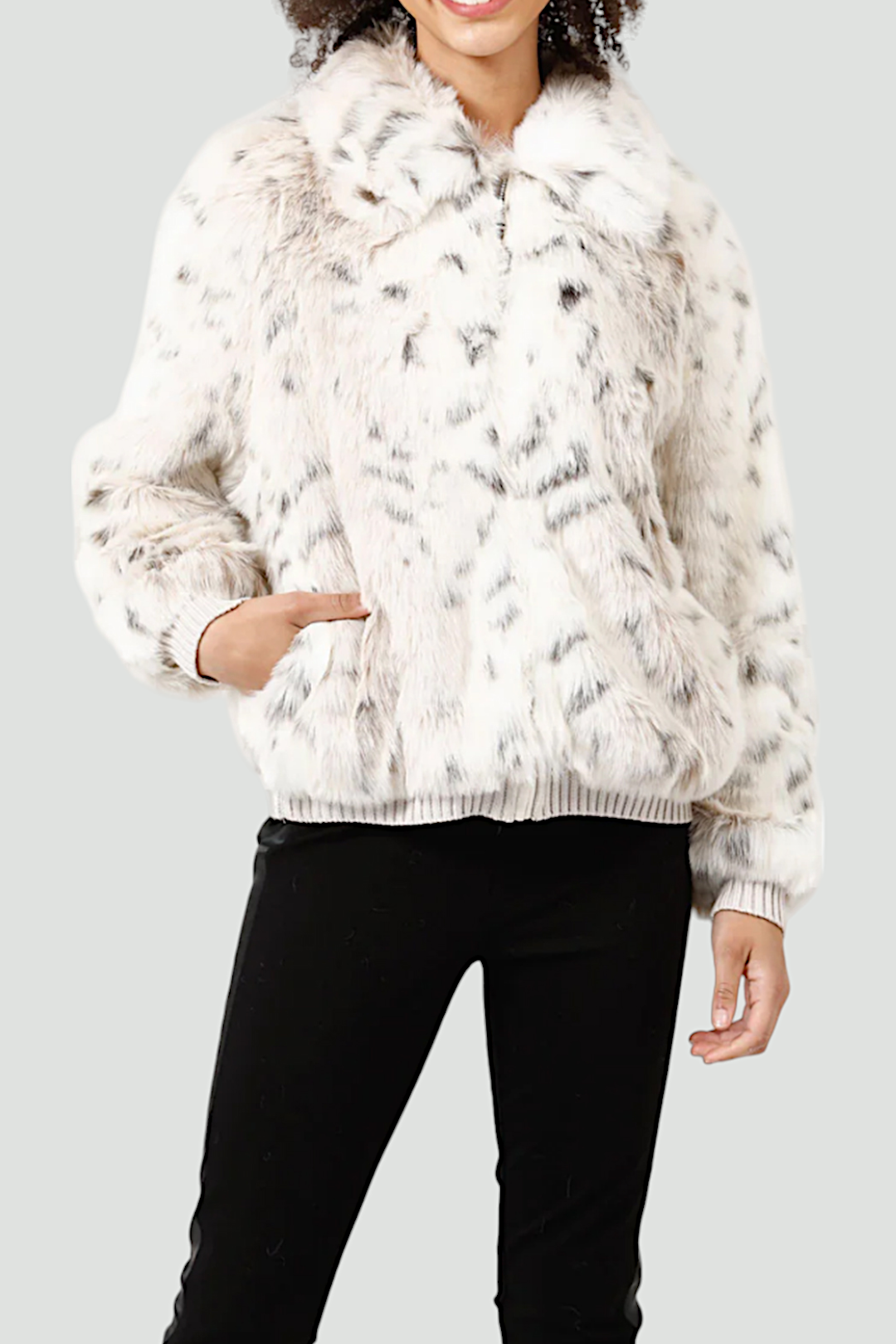 Brave and True Celeste Bomber Jacket in Snow Leopard