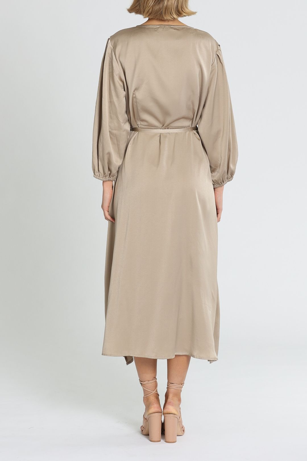 Brave And True Jessica Wrap Midi Dress V Neckline