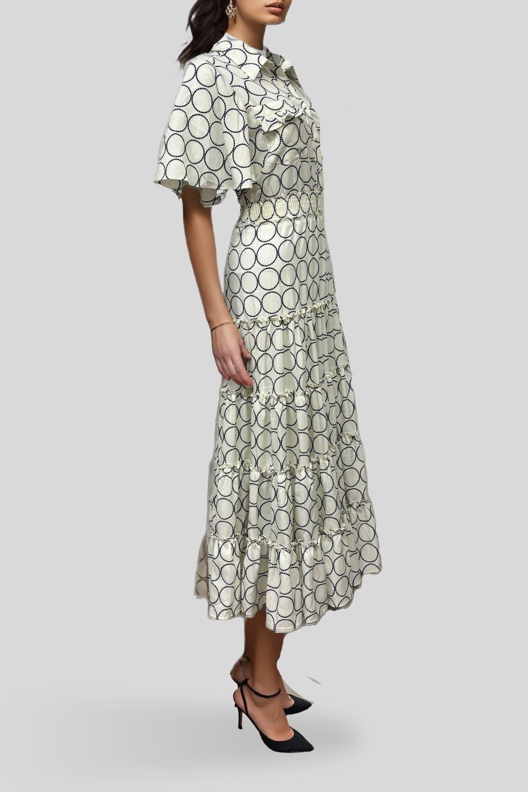 Brave & True - Lido Short Sleeve Dress - Ivory Circles