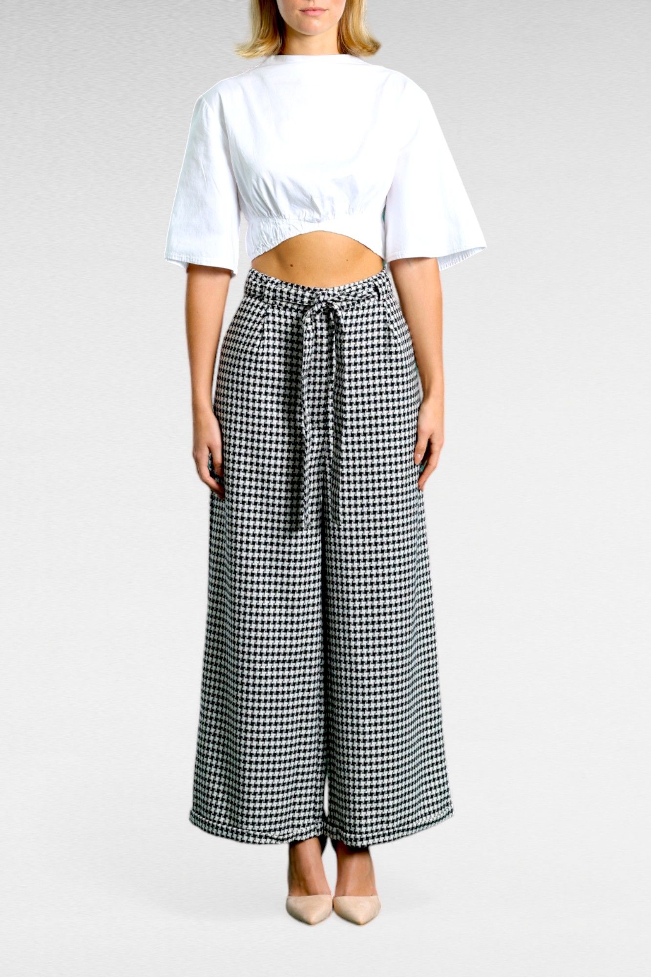 Brave and True Sadler Pants in Black White Houndstooth