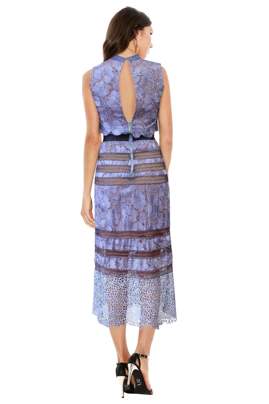 Lilac Tuscany Lace Midi Dress by Bronx and Banco for Hire