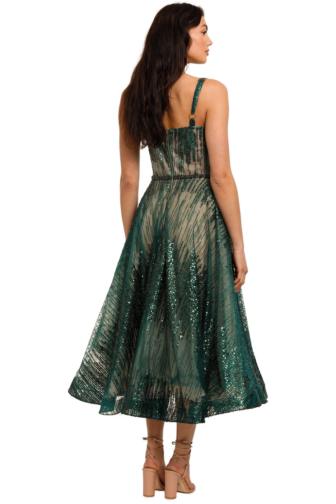 alo green dress Moss Lace Plunging Neck Jersey Mermaid Prom Dress – Brydealo