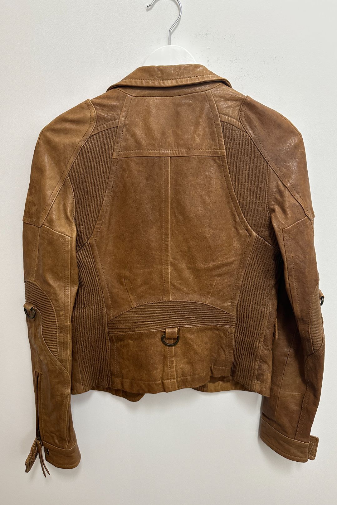 Buy Brown Biker Style Leather Jacket Kookai GlamCorner