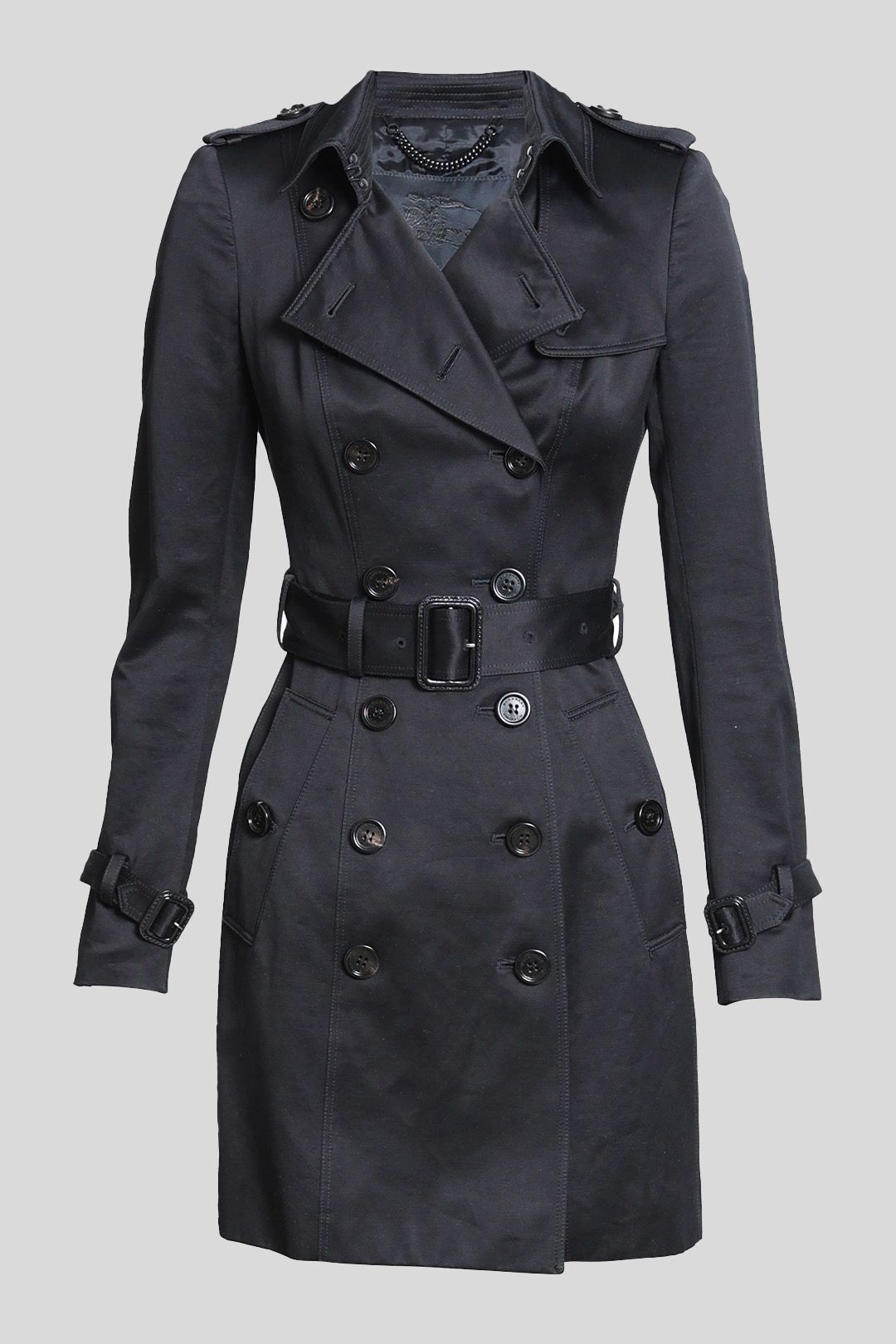 Buy Black Double Button Trench Coat Burberry GlamCorner