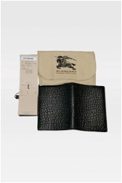 Burberry Black Leather Passport Cover