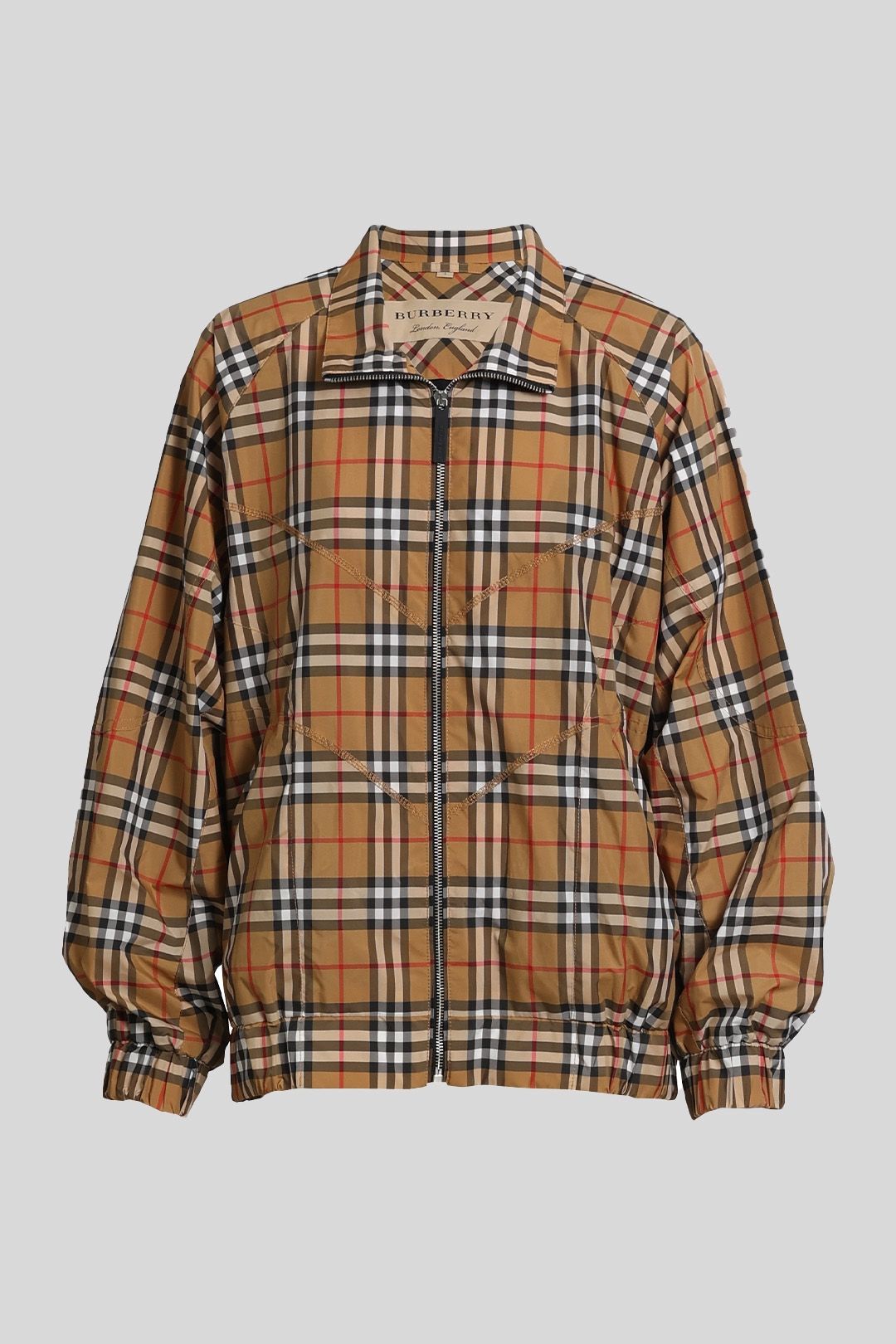 Buy Topstitch Detail Vintage Check Harrington Jacket Burberry GlamCorner