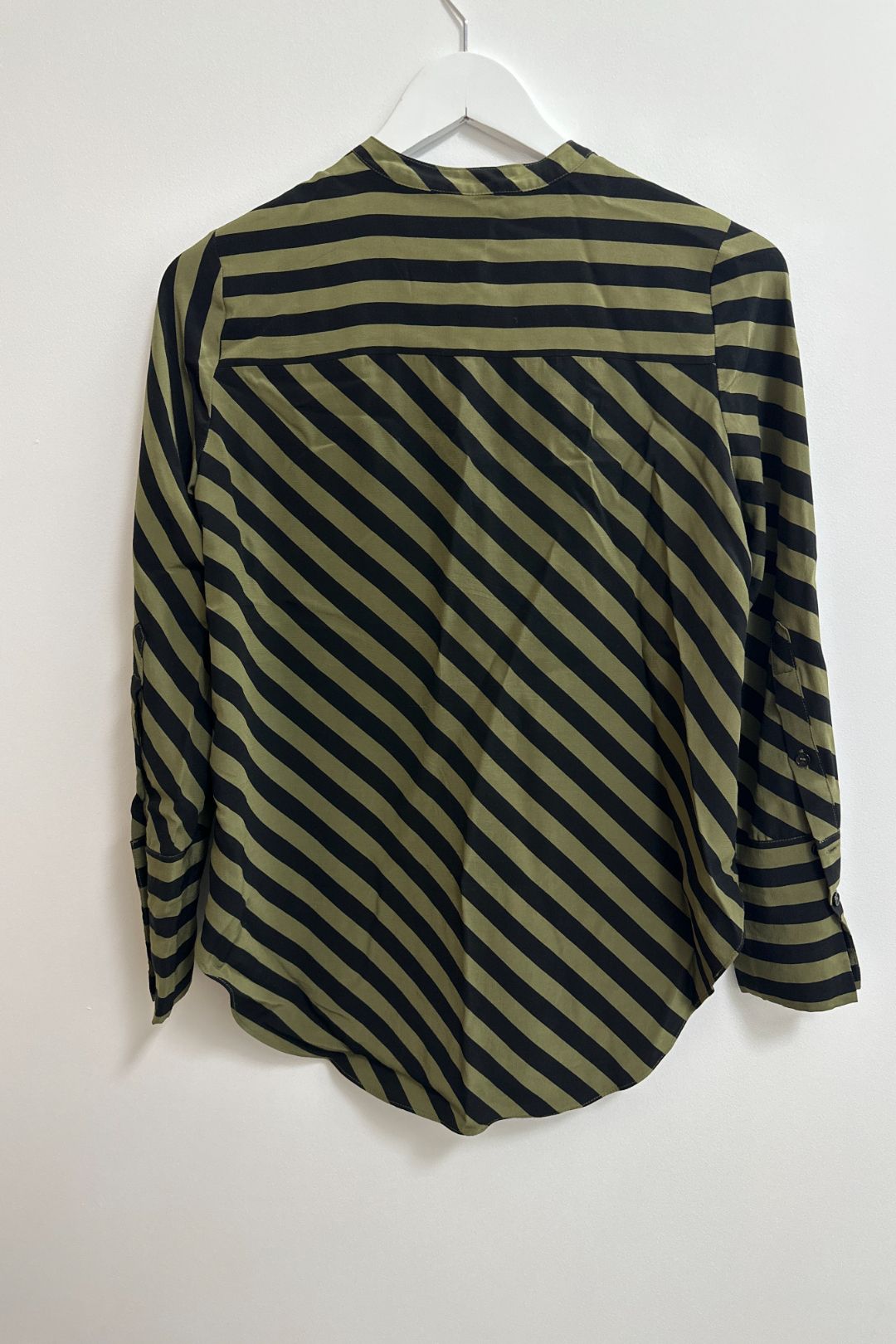 Witchery Buttoned Shirt with Black and Green Stripes