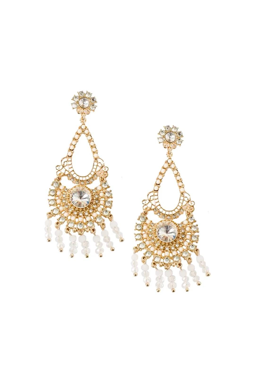 Beaded Droplets Diamante Earring by Adorne, available for purchase