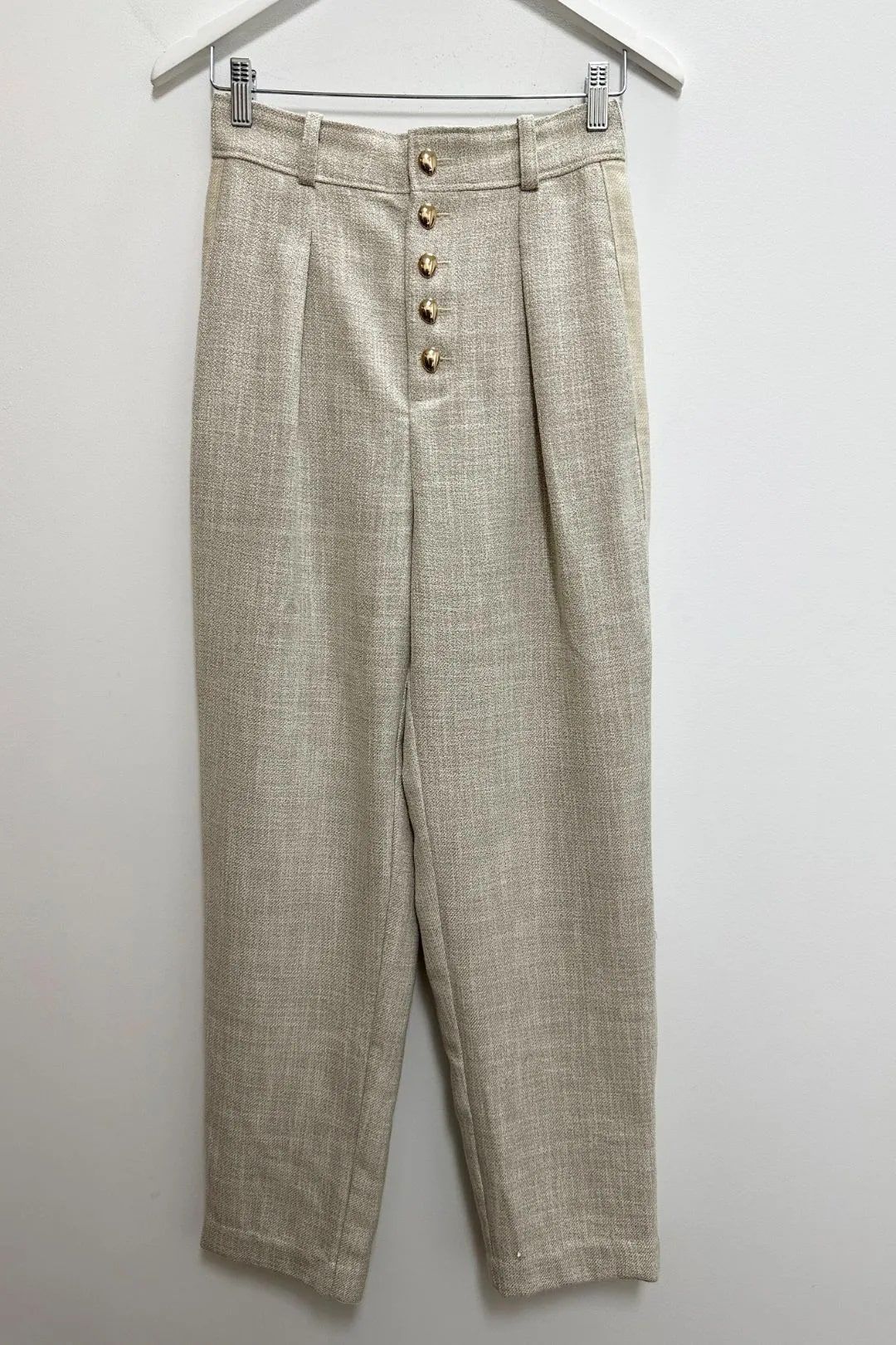 Stylish Acler Tweed High Waist Pants in Beige, buy now