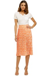 By-Johnny-Floral-Pleated-Midi-Skirt-Orange-White-Front