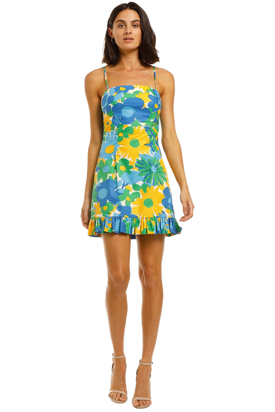 By-Johnny-Sunday-Floral-Frill-Mini-Dress-Print-Floral-Front