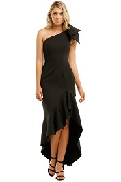 By-Johnny-Tie-Shoulder-Wave-Gown-Black-Front