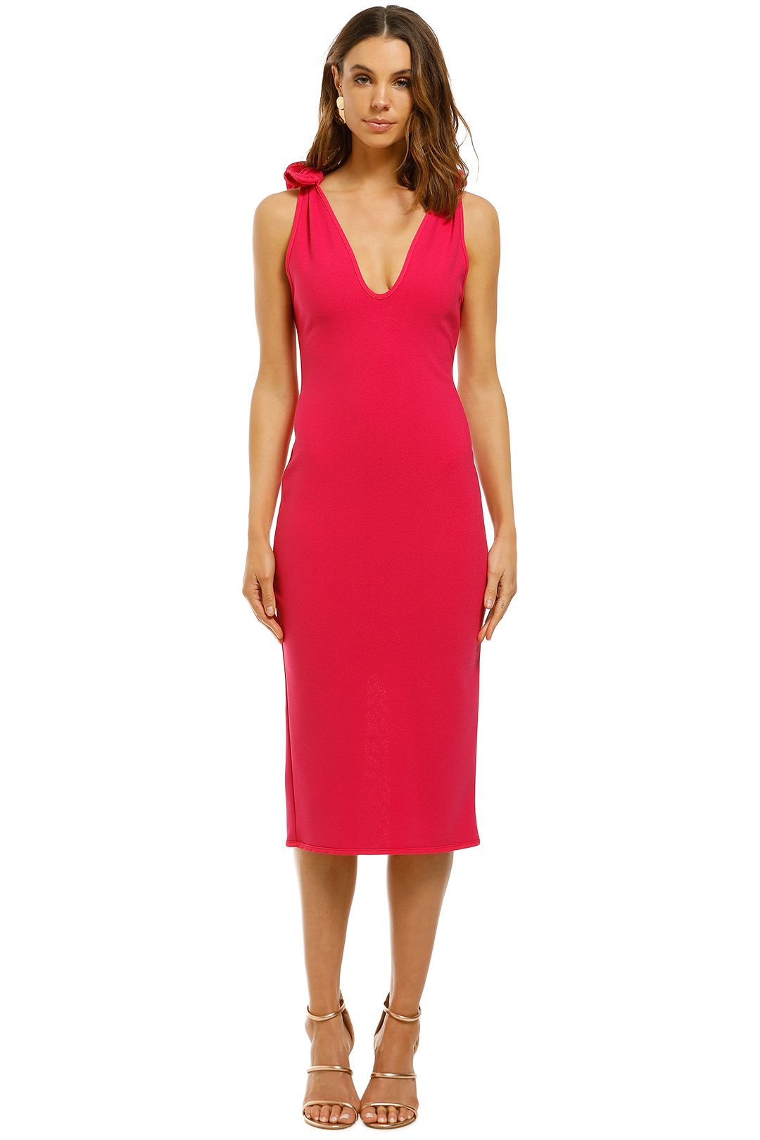 Dress pink V-neck dress