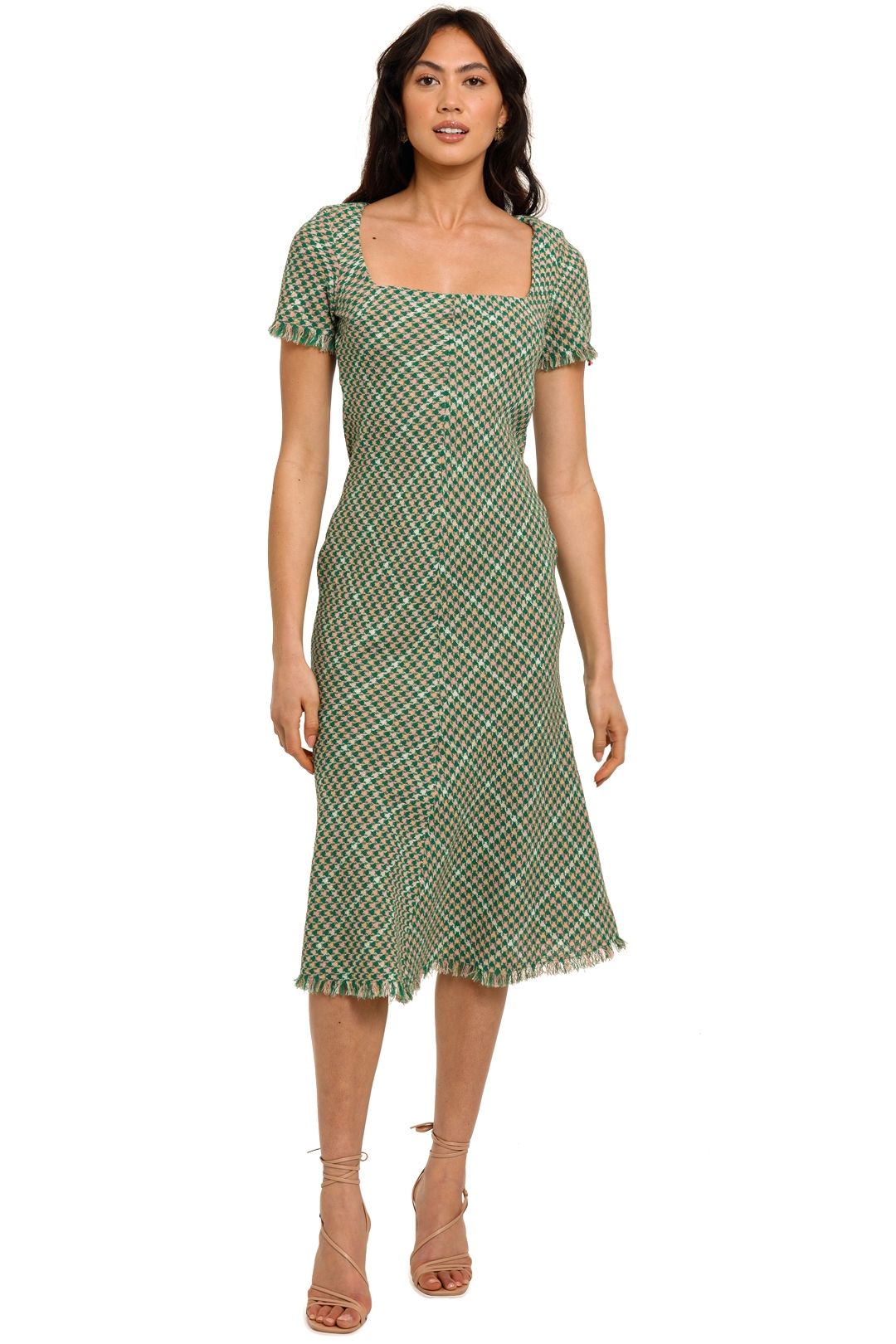 By Johnny Ailani Tweed Bias Dress midi