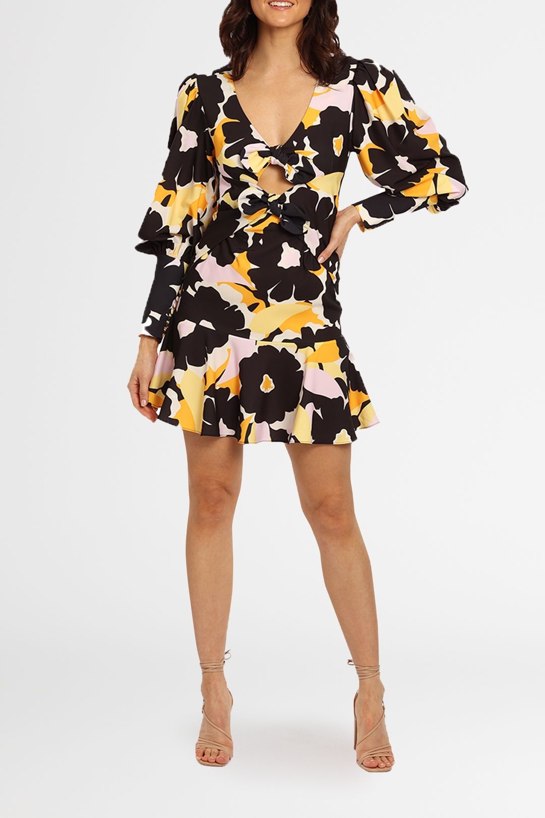 Hire Bold Blooms Mini Dress in Multi Floral By Johnny GlamCorner