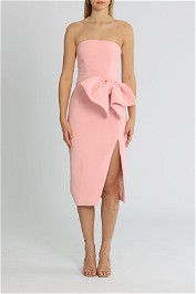 By Johnny Bow Tie Strapless Dress Pale Pink