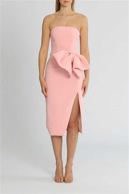 Hire Bow Tie Strapless Dress in Pale Pink By Johnny GlamCorner
