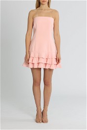 By Johnny Calla Frill Strapless Dress Baby Pink