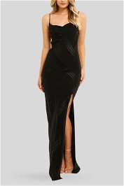 By Johnny Chelsey Slice Gown Cowl Neck