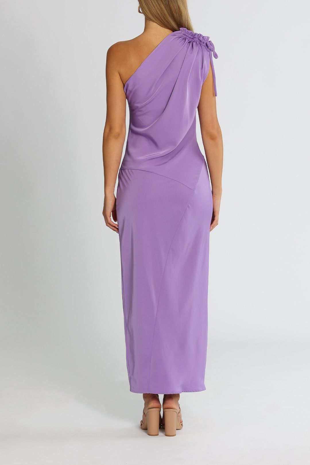 4610239 Purple One Shoulder Mini Dress