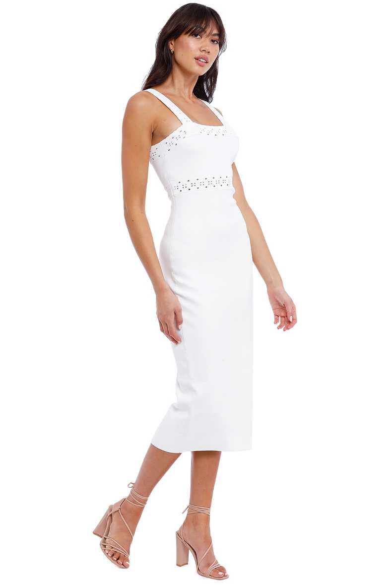 andmary 固めれ Joan ribbon knit dress white