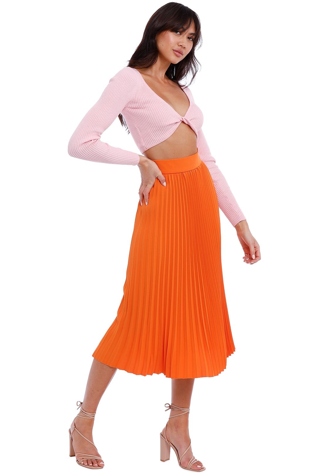 Discover more than 202 orange pleated maxi skirt latest