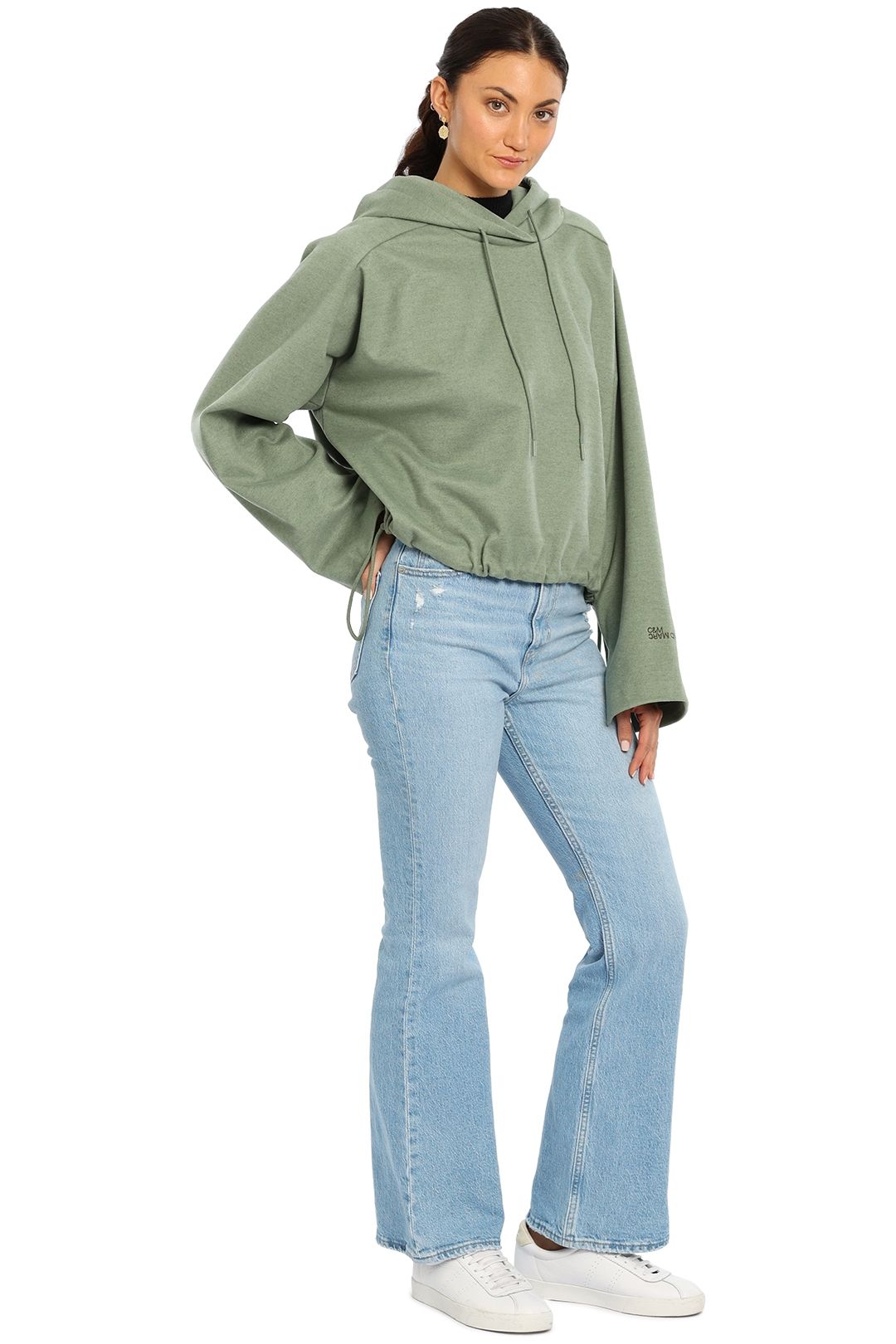 Green cropped hoodie discount
