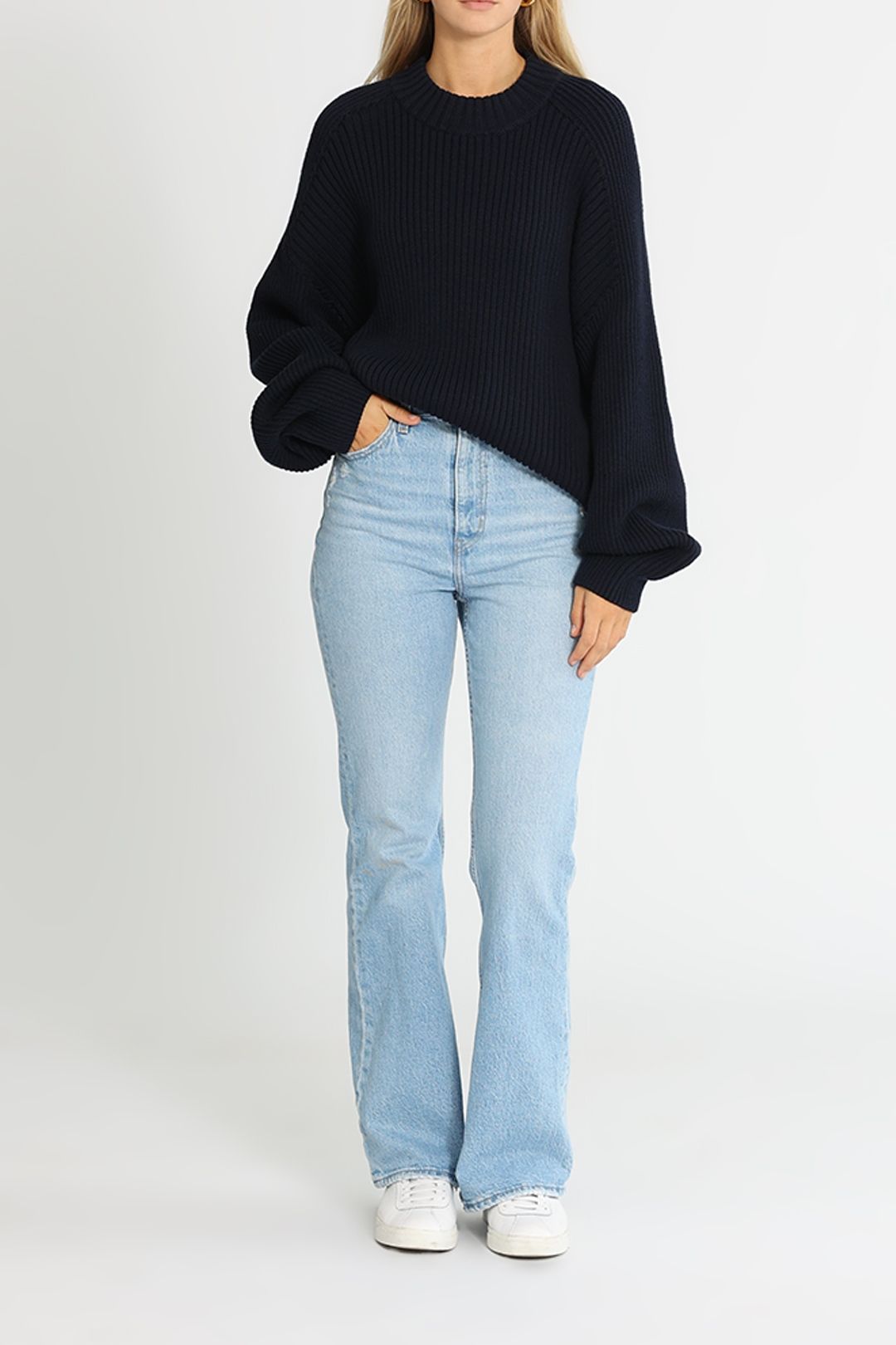 Hire Ray Knit Crew in Navy C M Camilla And Marc GlamCorner