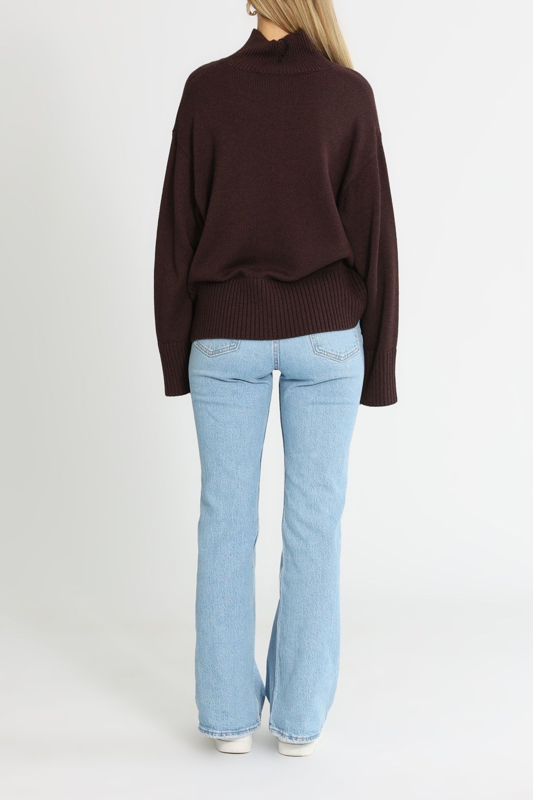 Hire Van Turtleneck in Chocolate C M Camilla and Marc GlamCorner