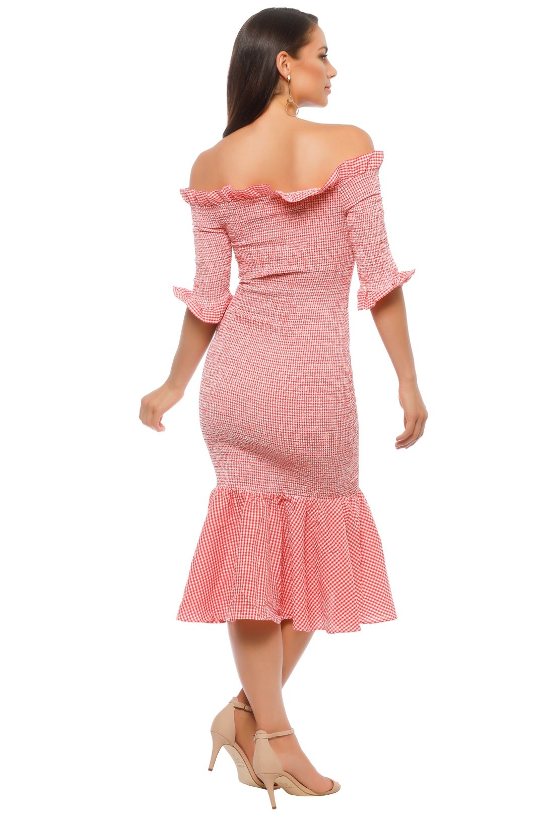c meo collective pink dress C/MEO Collective Entice Strapless Gown in blush,