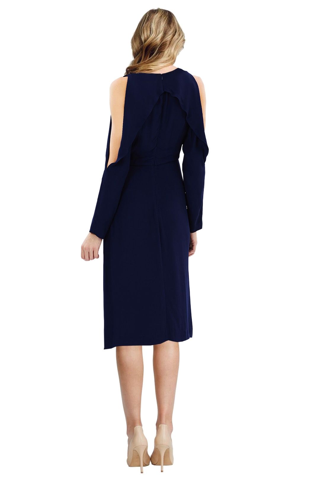 c meo collective blue dress C/MEO Collective Dress Womens Medium Take Care Dress Blue Strapless Midi